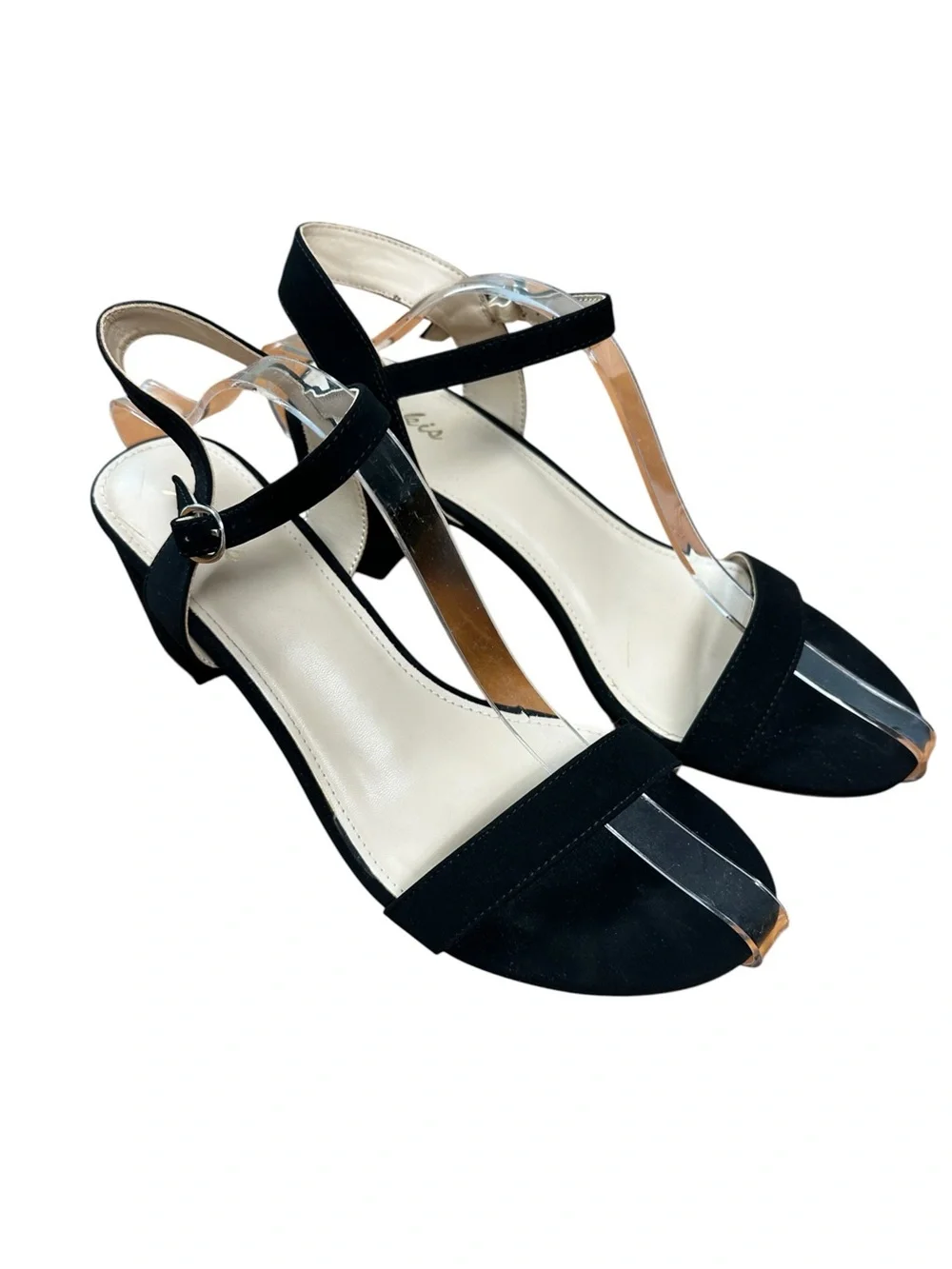 Ankis strappy open toe black 2.5” block heel sandals Size 10